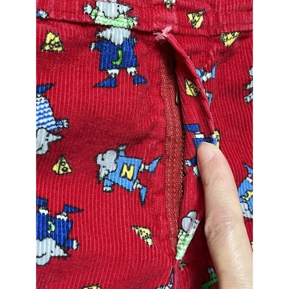 VTG 90s Cute Cumber Toddler 4T Red Corduroy Overalls Mice Cheese Print‎ Playwear - Picture 6 of 16